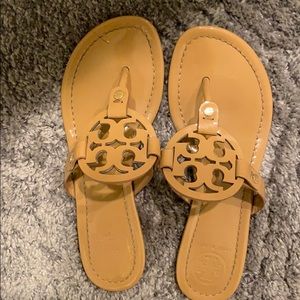 EUC Tory Burch Nude Patent Miller Sandals